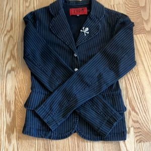 Vintage Tripp Corp Goth Pinstripe Suit Jacket - FIRM